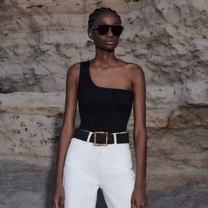 Zara | Accessories | Nwot Zara Black Jute Elastic Belt With 